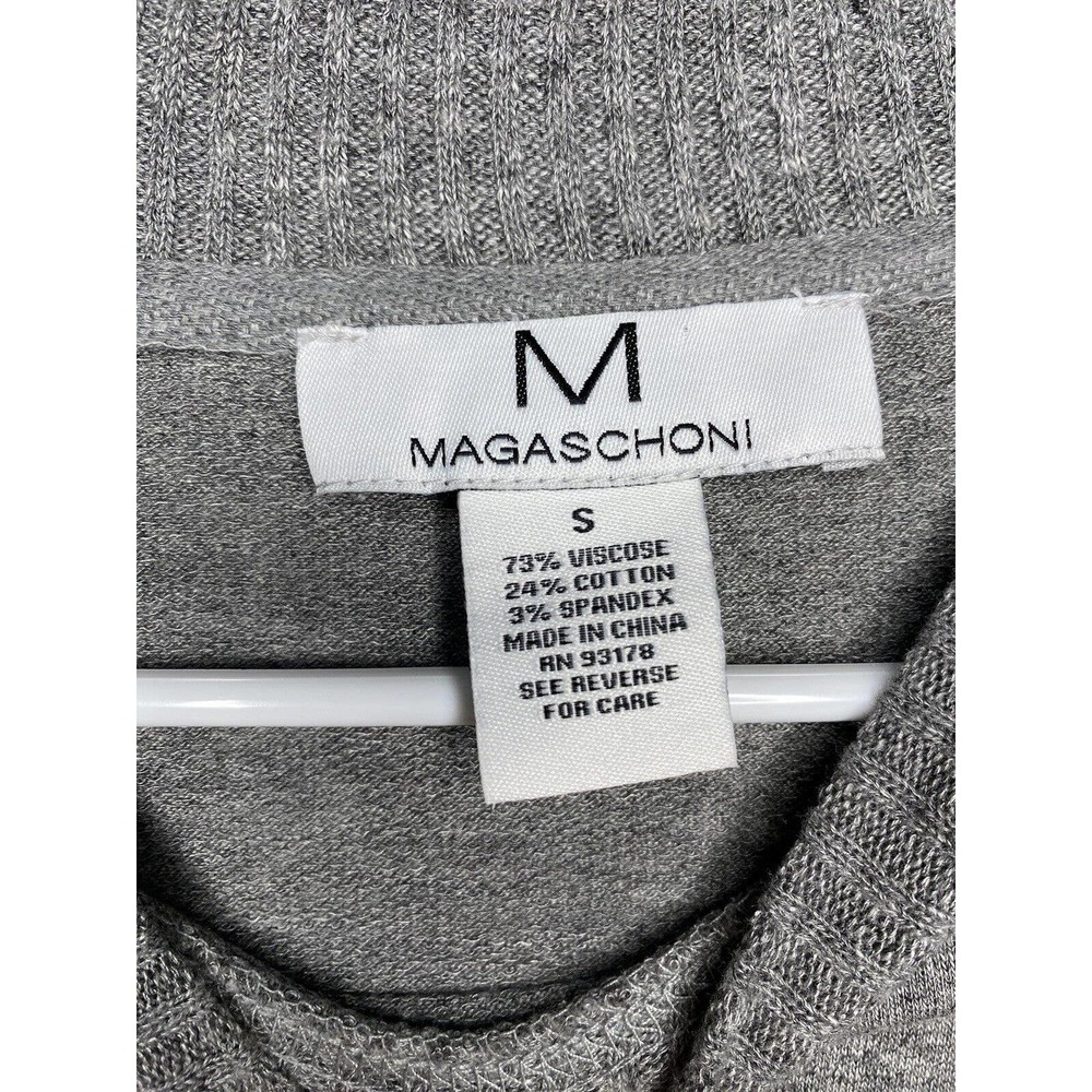 Magaschoni Gray Size SMALL Long Sleeve Crew‎ Neck Pullover Top Elastic Waist - Picture 2 of 7